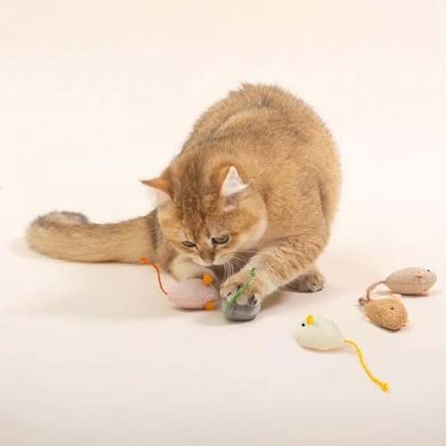 Shudyear cat Toys 10pcs Mouse Toys, Interactive Catnip Animal Toys for Indoor Kittens to Eliminate Boredom for Bored Indoor Cats (10pc) - Image 5