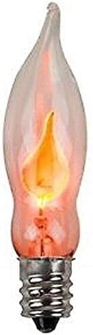 Replacement for fits 3 WATT FLICKER LIGHT BULB 2.25" Clear Glass FLAME TIP CANDELABRA BASE