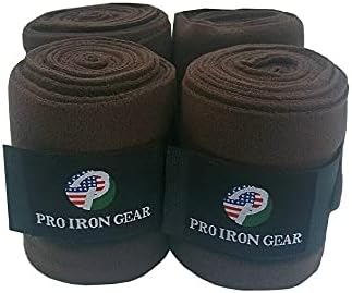 Horse Fleece Wraps Bandages/Polo Wraps/Stable Wraps Equestrian Leg Wraps Set of 4 Equestrian Boot Protection (Dark Brown)