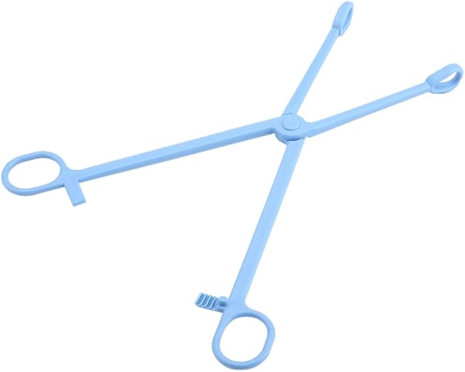EBTOOLS Reptile Feeding Clip, 24.5cm/9.64inch Blue Plastic Clip Reptile Plastic Tweezers Tongs Feeding Tool for Tortoise Lizard Frog Spider Tarantulas