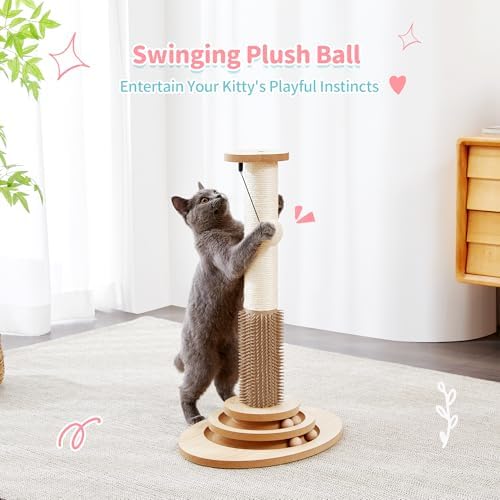 Made4Pets Cat Scratching Post for Indoor Cats with Self Groomer, 23" - Image 7