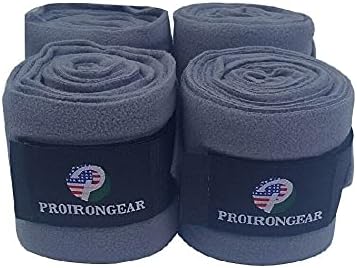 Horse Fleece Wraps Bandages/Polo Wraps/Stable Wraps Equestrian Leg Wraps Set of 4 Equestrian Boot Protection (Silver Gray)