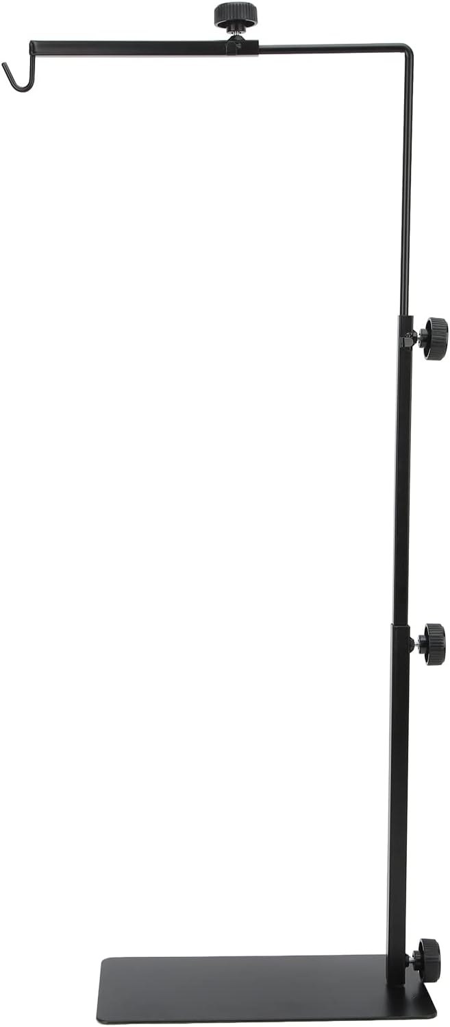 Adjustable Reptile Lamp Stand, Reptile Heat Light Stand with Card Slot Design, Metal Terrarium Basking Lamp Holder for Lizards Turtles Snakes Amphibians