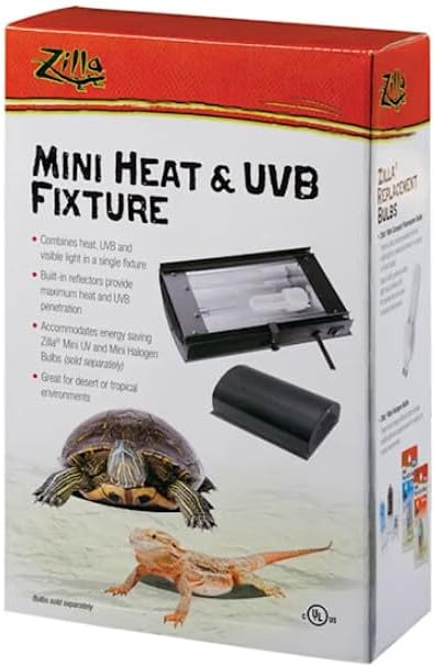 Zilla Mini Heat & UVB Fixture 1 Pack - (9-1/4"L x 5-1/8"W x 2-5/8"H) - Pack of 66