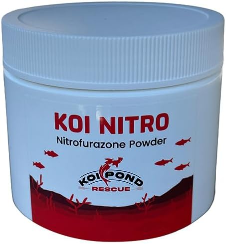 KOI Nitro (25 Grams) Nitrofurazone Powder, Effective Fish Treatment for Bacterial Infections in Koi and Ornamental Fish