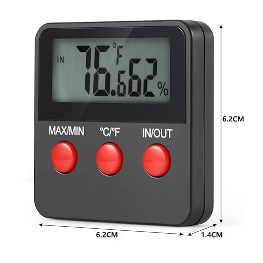 SHOWERORO Portable Temp and Humidity Monitor Digital Thermometer Hygrometer for Home Office Wall Mount Celsius Display Suitable for Reptiles