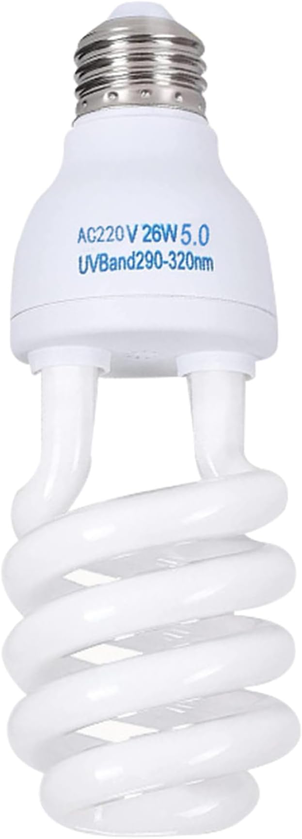 Reptile Uvb Bulb 5.0 Uvb E27 Interface Subtropical Reptile Light Blue White Lighting Reptile Light Fixture For Turtle, 26w