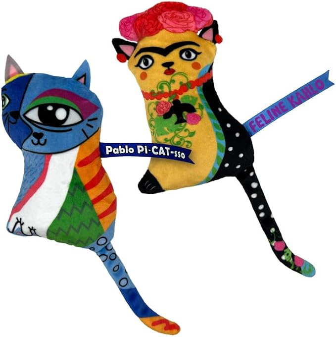 KONG Artz Cats - Crackling Cat Toys with Catnip, Ribbon and Tail (Bundle (Kahlo/Picasso and Dali/Van Gogh)) - Image 5