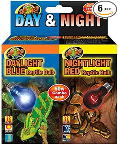 Zoo Med Day & Night Reptile Bulbs Combo Pack 60 Watts - Combo Pack - Pack of 6