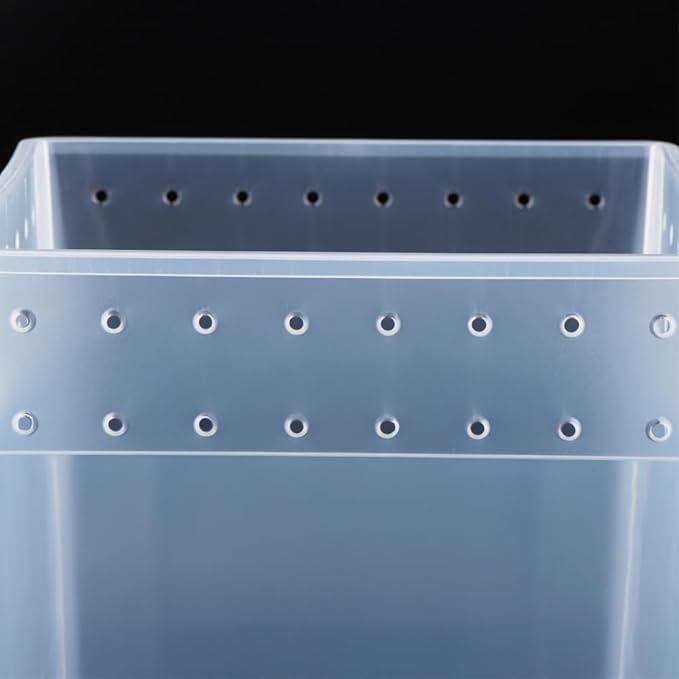 7 Pack Large Size Reptile Feeding Box Gecko Plastic Transparent Breeding Box for Snake Tree Frog Bearded Dragon Lizard Spider Praying Mantis (7.8" x 7.8" x 9.8")