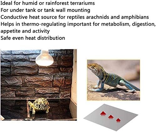 Reptile Heating Pad with Temperature Adjustment, 110V Non-Adhesive Heat Mat for Reptiles Tortoise Snakes Lizard Gecko Hermit Crab Turtle Amphibians - 7W Terrarium Heat Pad