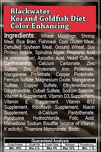 Blackwater Premium Koi and Goldfish Foods Color Enhancing Diet 12.8lb Medium Pellet