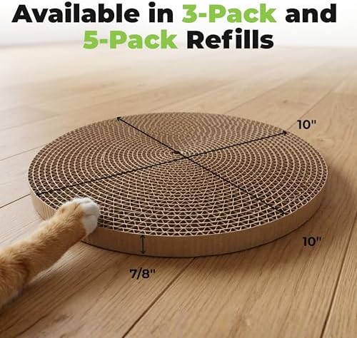 Catify Spin n' Scratch Cat Scratch Pad Refill - Round, 3-Pack - Image 7