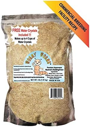 Wormy Worms Premium Mealworm Superworm Bedding Chow Commercial Breeding Facility Recipe (Premium Mix 4lb)