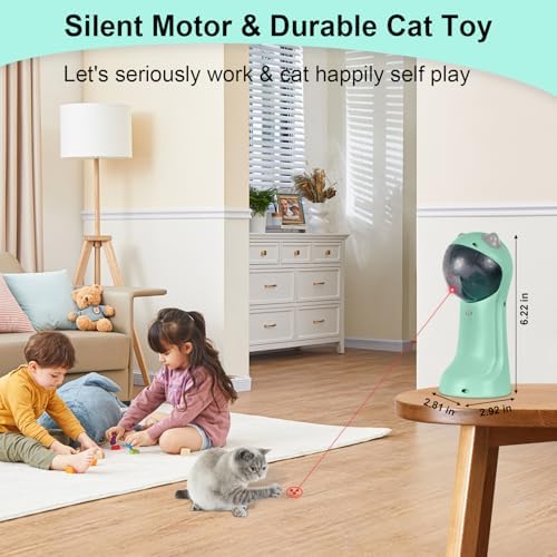 TBTeek Cat Toy, Automatic Cat Toy, 5 Fun Patterns, 4 Speed Modes (Green) - Image 7