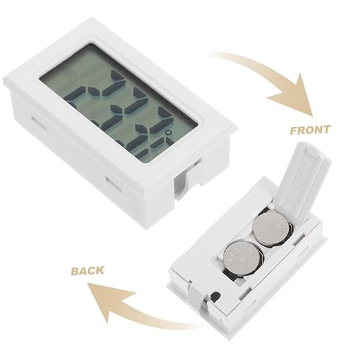 SUPVOX 4Pcs Digital Temperature Hygrometer with LCD Display Compact Embedded Thermometer for and Reptile Use Accurate Sensor Technology for Reliable Measurements