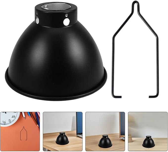 Homoyoyo Reptile Heat Lamp Reflector Dome with Hook, 5.5 Inch Metal Heating Lampshade for Terrarium Insulation and Heat Distribution, Suitable for Reptile Enclosures and Habitat Lighting