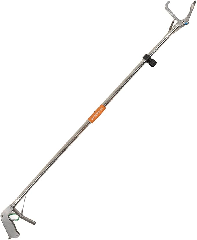 Diydeg Snake Tong Professional Stainless Steel Extra Long Collapsible Reptile Grabber Rattle Snake Catcher Heavy Duty Wide Jaw Handling Tool Snake Grabber Tool with Lock for Outdoor