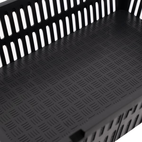 Transport Coop for Quail & Pigeon – Black – Durable Plastic Poultry Carrier with Secure Locking Lid & Ventilation – Lightweight, Stackable, Easy-Clean Crate for Safe Bird Transport