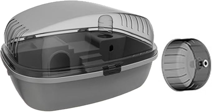 Deluxe Hamster Home with Clear Top and Easy Access, Gray