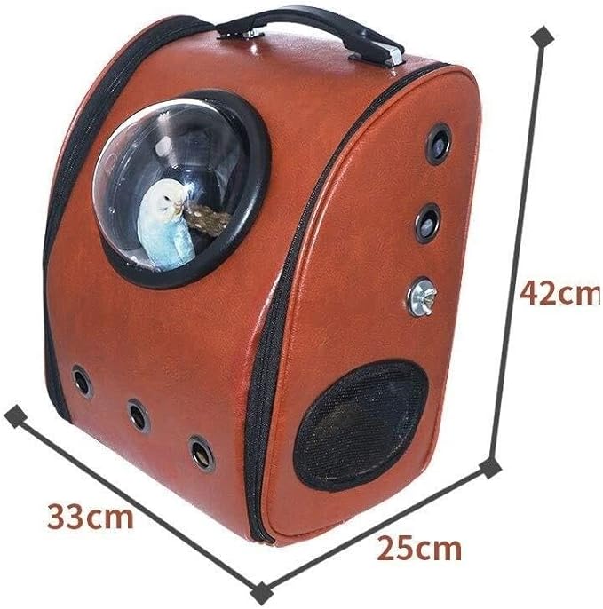 Breathable Bird Backpack Travel Cage for Parakeets, Parrots & Small Birds, Transparent Round Cover with Double Open Zipper, Anti-Lost Hook