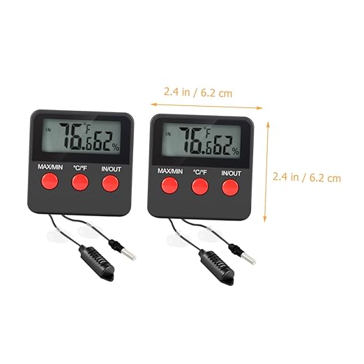 SUPVOX 2sets Digital Thermometer and Hygrometer for Reptile Tanks Electronic Humidity and Temperature Monitor with Display Accurate Measurement for Snake and Pet Enclosures No Batteries