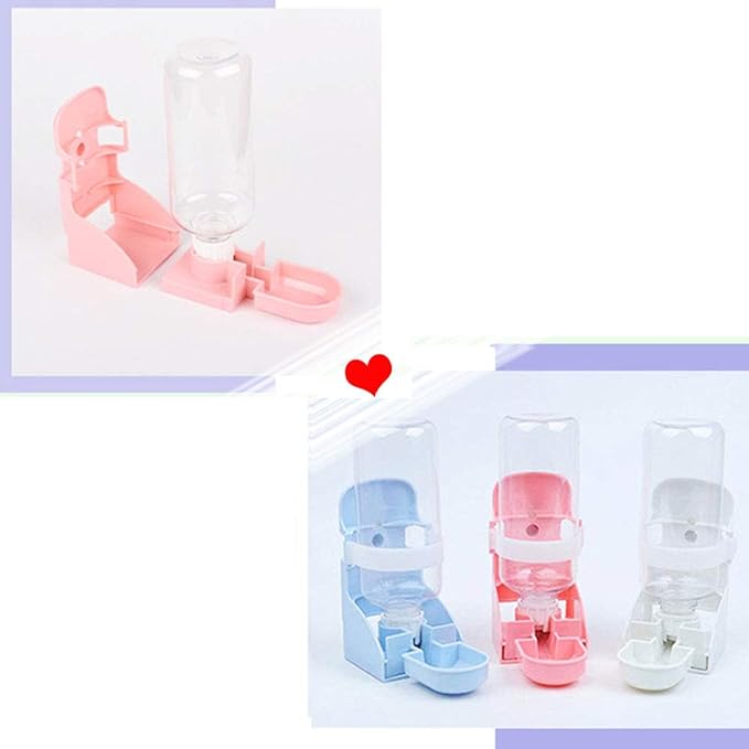 2Pcs 17oz Water Bottle for Small Animals, Rabbit Water Feeder Bowl Bunny Dispenser Hanging Automatic Guinea Pig Bottle for Cage