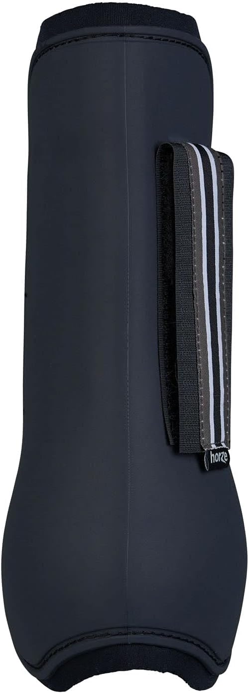 HORZE Adepto Open Front Tendon Boots | Durable Shell with Neoprene Lining - Dark Navy - Warmblood