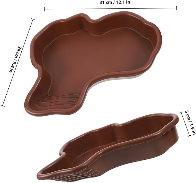 Homoyoyo Large Tortoise Pool Reptile Bathing Dish Plastic Soaking Tub Without Drain for Turtle and Lizard Habitat Terrarium Use