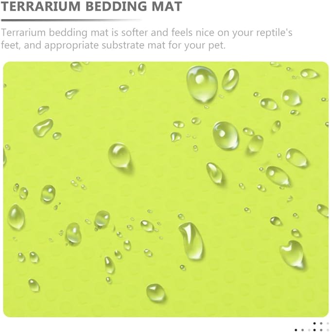Yardwe Reptile Carpet Mat for Terrarium Non-Slip Bedding for Bearded Dragon Leopard Gecko Snake Turtle Soft Easy to Clean Substrate