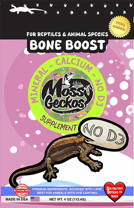 Bone Boost with and Without Vitamin D3, Premium Reptile Calcium Supplement (4 oz) (Bone Boost Without D3 (NO D3))