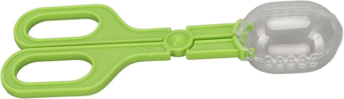 GLOGLOW Reptile Feeding Tool, Reptile Feeding Clamp Reptile Feeding and Cleaning Tool Reptile Poop Scoop with Vents for Tortoise (Green)
