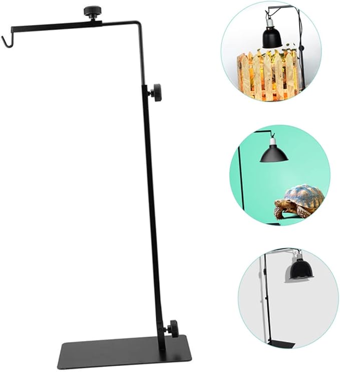 Reptile Heat Lamp Stand Adjustable Metal Lamp Rack for Reptile and Plant Lighting Compact Design for Terrariums and Basking Areas Prevents Scalding and Ensures Safety