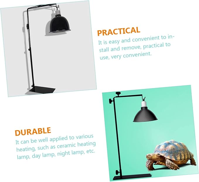 Reptile Lamp Stand Metal Light Rack for Heat Lamp Pet Tank Easy Installation