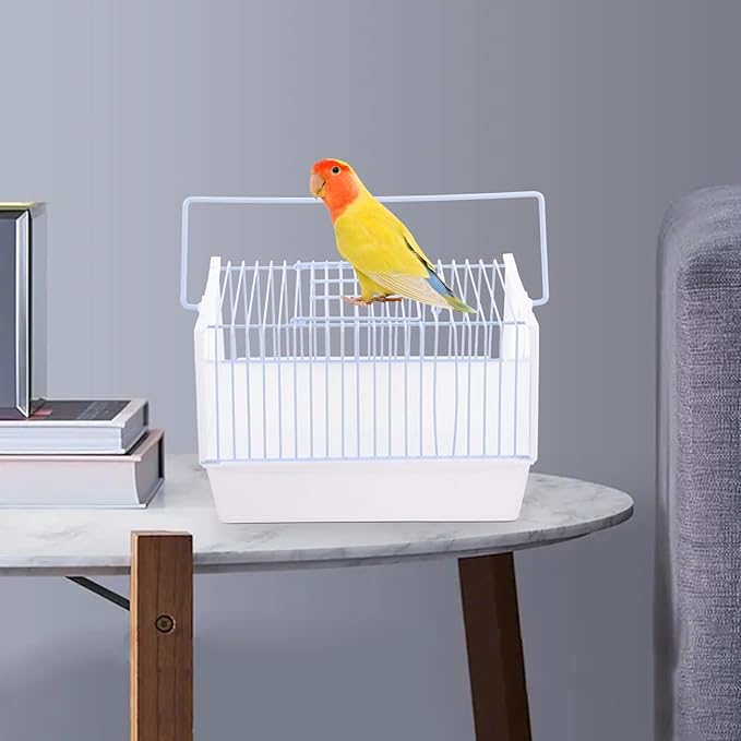 1set Portable Bird Cage for Parrots and Birds Handheld Travel Carrier Wire Design for Outings Lightweight and for Car Seats and
