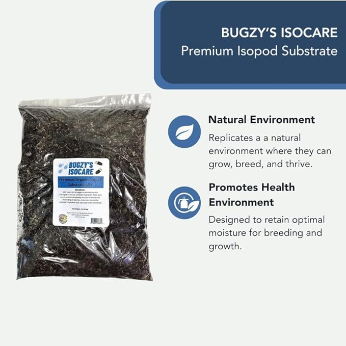 BugzyBug’s Isopod Bioactive Substrate Mix Nutrient-Rich Vivariums and Terrarium Substrate Mix (4 Quart)