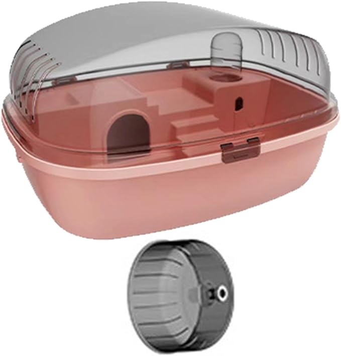 Deluxe Hamster Home with Clear Top and Easy Access, Pink