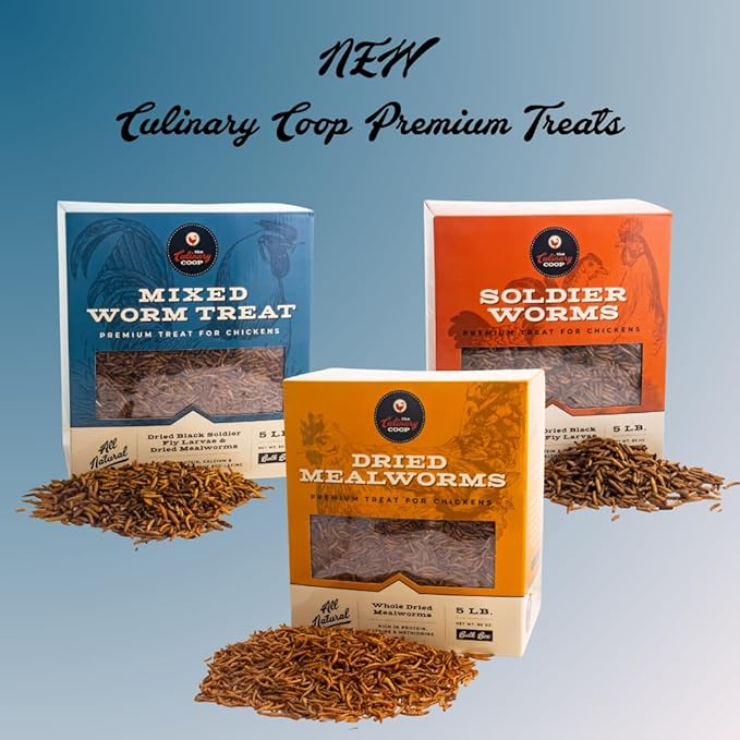 Fluker's Culinary Coop Bulk Dried Mealworms & Soldierworms, 5lbs-Premium Organic Non-GMO Dried Worm Mix for Chickens-High Protein & Omega 3 Chicken Feed for Wild Birds & Chicken Treats for Laying Hens