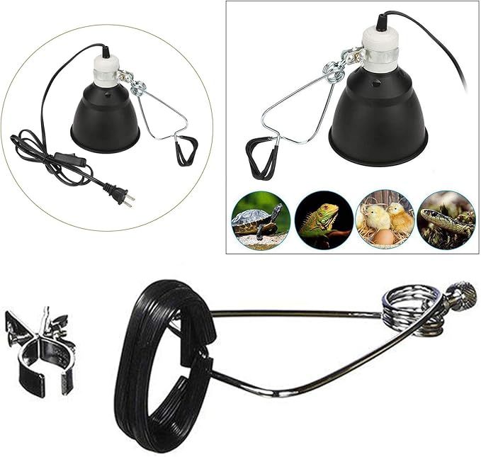 Metal Reptile Lamp Clamp Fixture Heating for