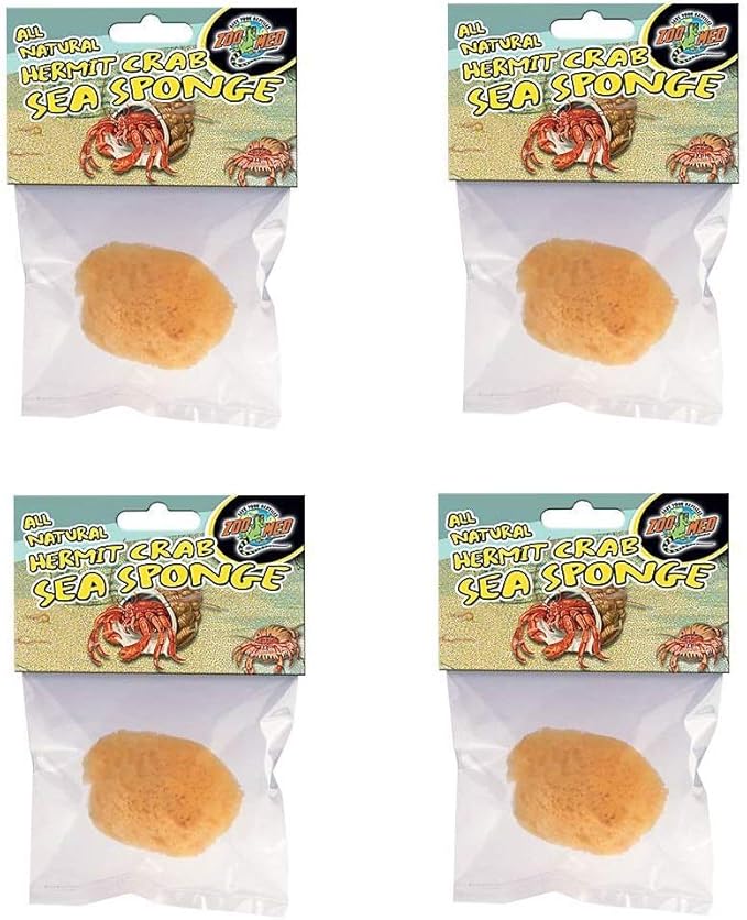 Zoo Med All Natural Hermit Crab Sea Sponge (4 Pack)