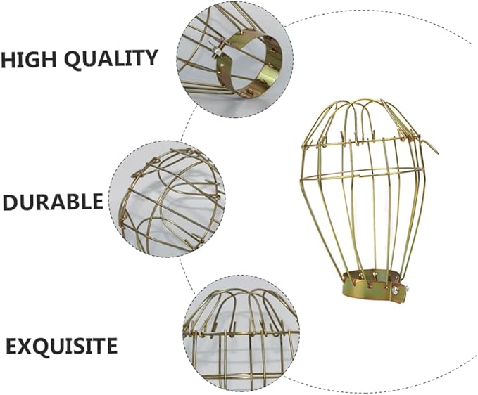 Reptile Heating Scald Lamp Cover 3-Piece Iron Wire Mesh Protective Shade for Reptile Box PET Lampshade Heat Resistance for Safe Temperature Control