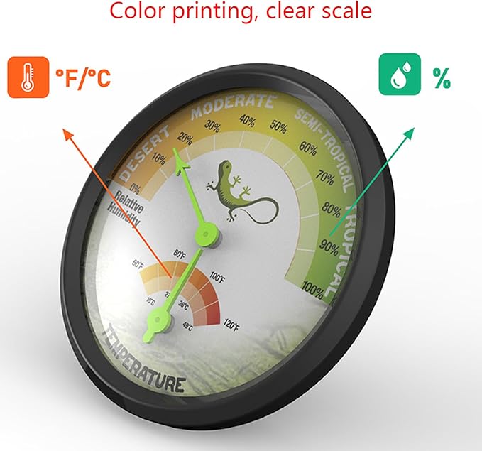 Pet Rearing Box Gauge Temperature Humidity Hygrometer High-Accuracy VivariumTank Supplies 1pc/2Pcs