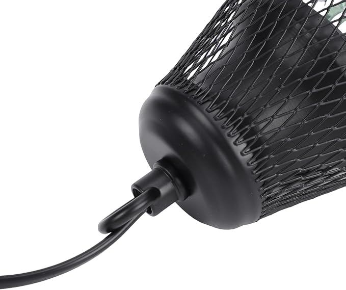 Reptile Heater Lamp Anti Scald Mesh Cage Lampshade Cover for Turtles Chicks Lizard Snake (US Plug)