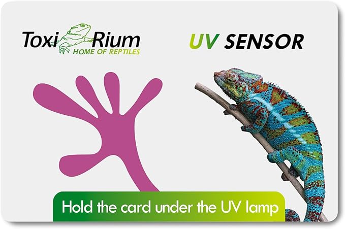 UV Sensor UVB Tester Reptile Lamp Reptile UVA UVB Fluorescent Lamp Tester Card, Over 500 Times Reusable (2 Packs)