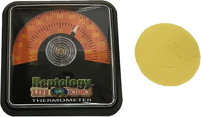 Penn-Plax Reptology Reptile Temperature Sensor Gauges Thermometer from 0 to 110 Degrees for Terrariums and Turtle Tanks and Cages