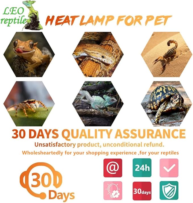 Leoterra 150W Ceramic Heat Bulb No-Light Heater for Large Reptile Terrariums - Professional Grade Ceramic Heat Emitter for Iguanas & Monitors 75+ Gallons (2-Pack)