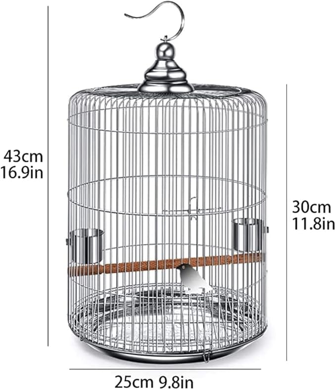 Round Birdcages Wall Hanging Bird Carriers Vintage Style Metal Flight Cage Portable Outdoor Bird House Carrier for Parrot,1pcs,1pcs