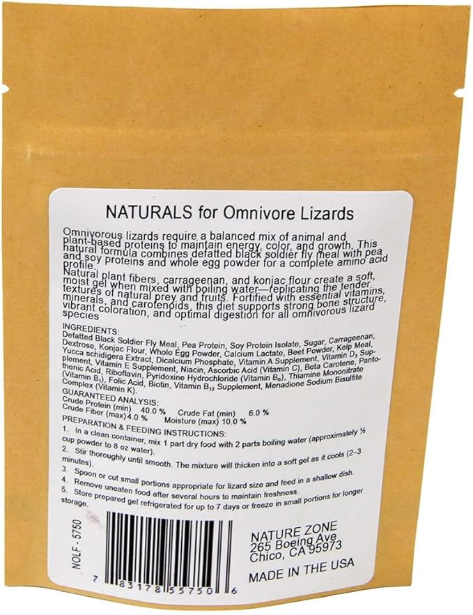 Nature Zone Naturals - Omnivore Lizard Food, 2 oz / 56 G