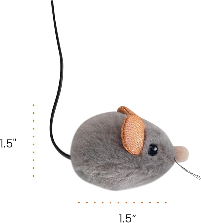 Catstages Squeak Squeak Mouse Cat Toy, Catnip & Touch-Activated Sound, 1.5" - Image 8
