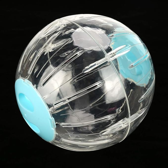 Hamster Exercise Ball,18.5CM 7.3 Inches Plastic Transparent Small Pet Jogging Ball Rolling Wheel Toy Running Activity Relieves Boredom for Hamster Gerbil (Blue)